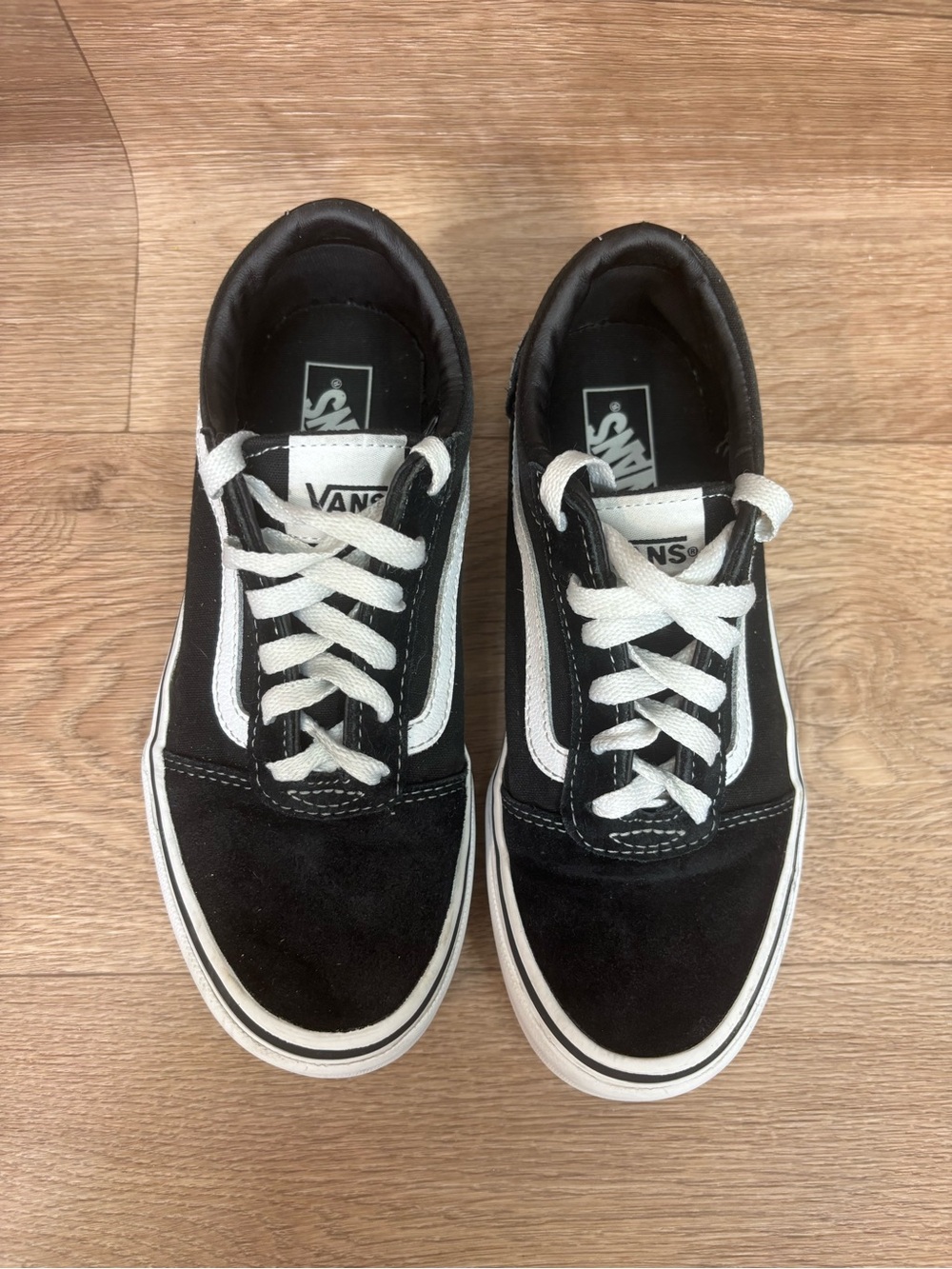 Vans Black and White Old Skool Low-Top Skate Sneakers